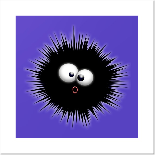 Sea Urchin Cartoon funny dazzled face Wall Art by BluedarkArt